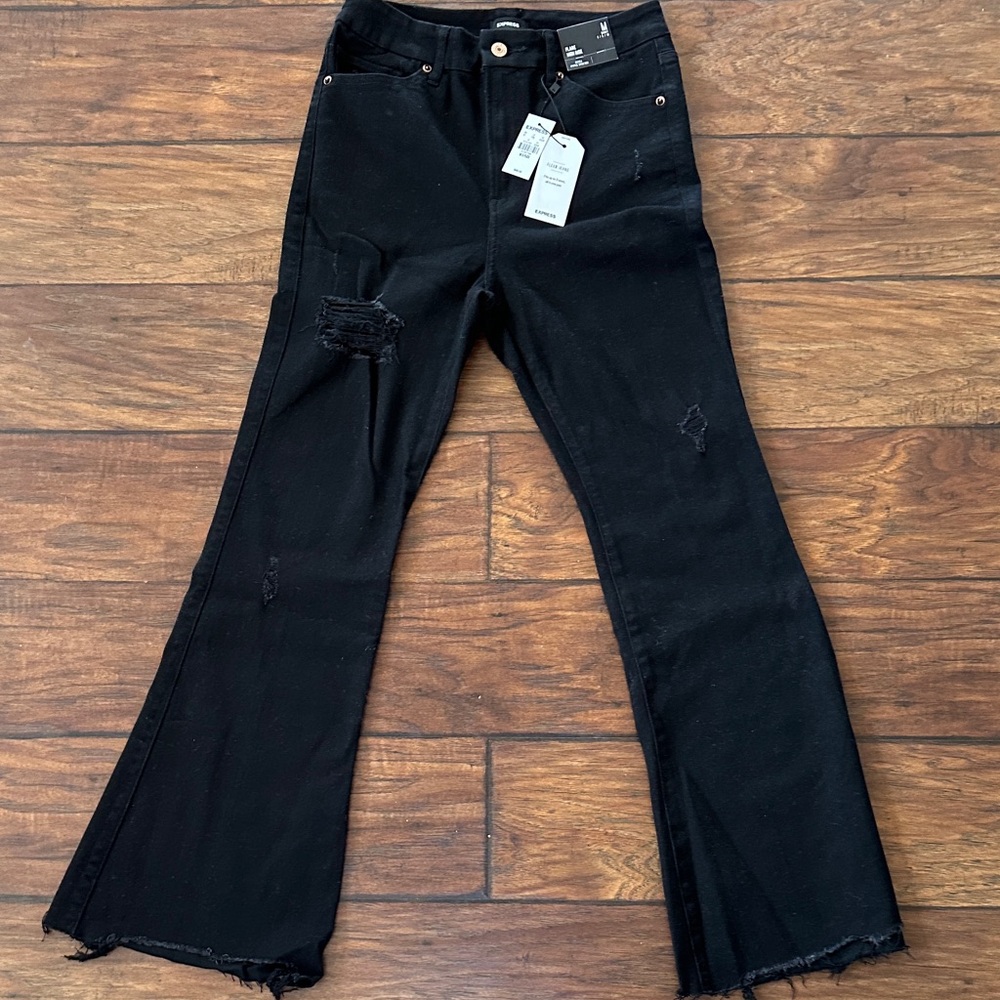 Express Black Flare Jeans
